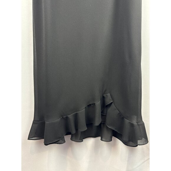 Black MSK Womens Ruffled Hem Skirt Size 16 Polyester - Picture 2 of 4